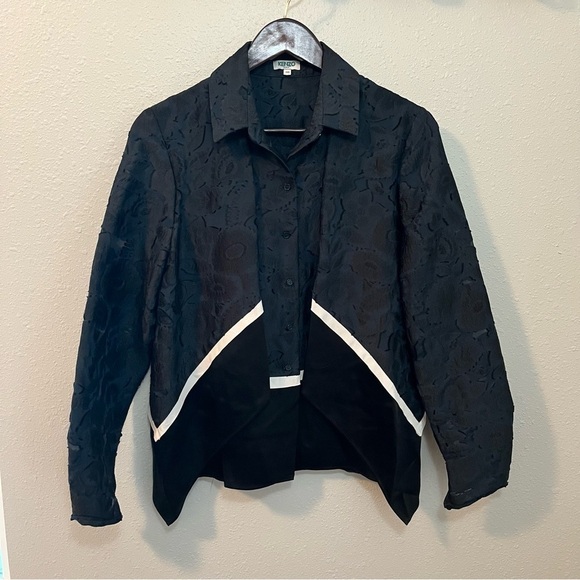 Kenzo Jackets & Blazers - Kenzo Paris Navy and Black Textured Blazer